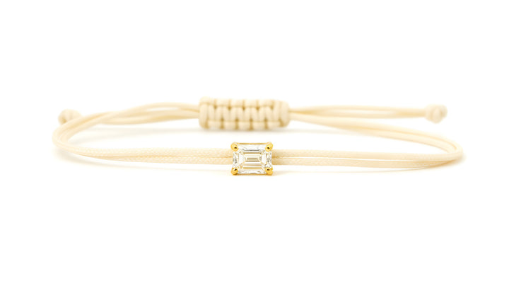 Bracelet Fancy Emeraude - monture griffes jaune