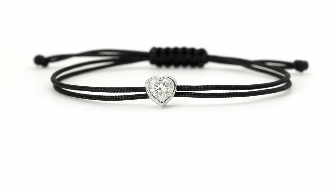 Bracelet Fancy Cœur - monture serti clos blanche