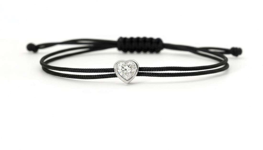 Bracelet Fancy Cœur - monture serti clos blanche