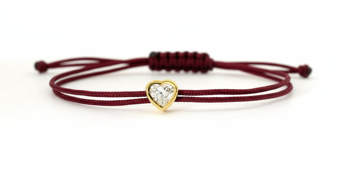 Bracelet Fancy Cœur - monture serti clos jaune