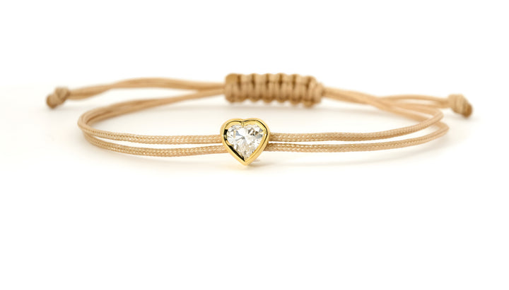 Bracelet Fancy Cœur - monture serti clos jaune