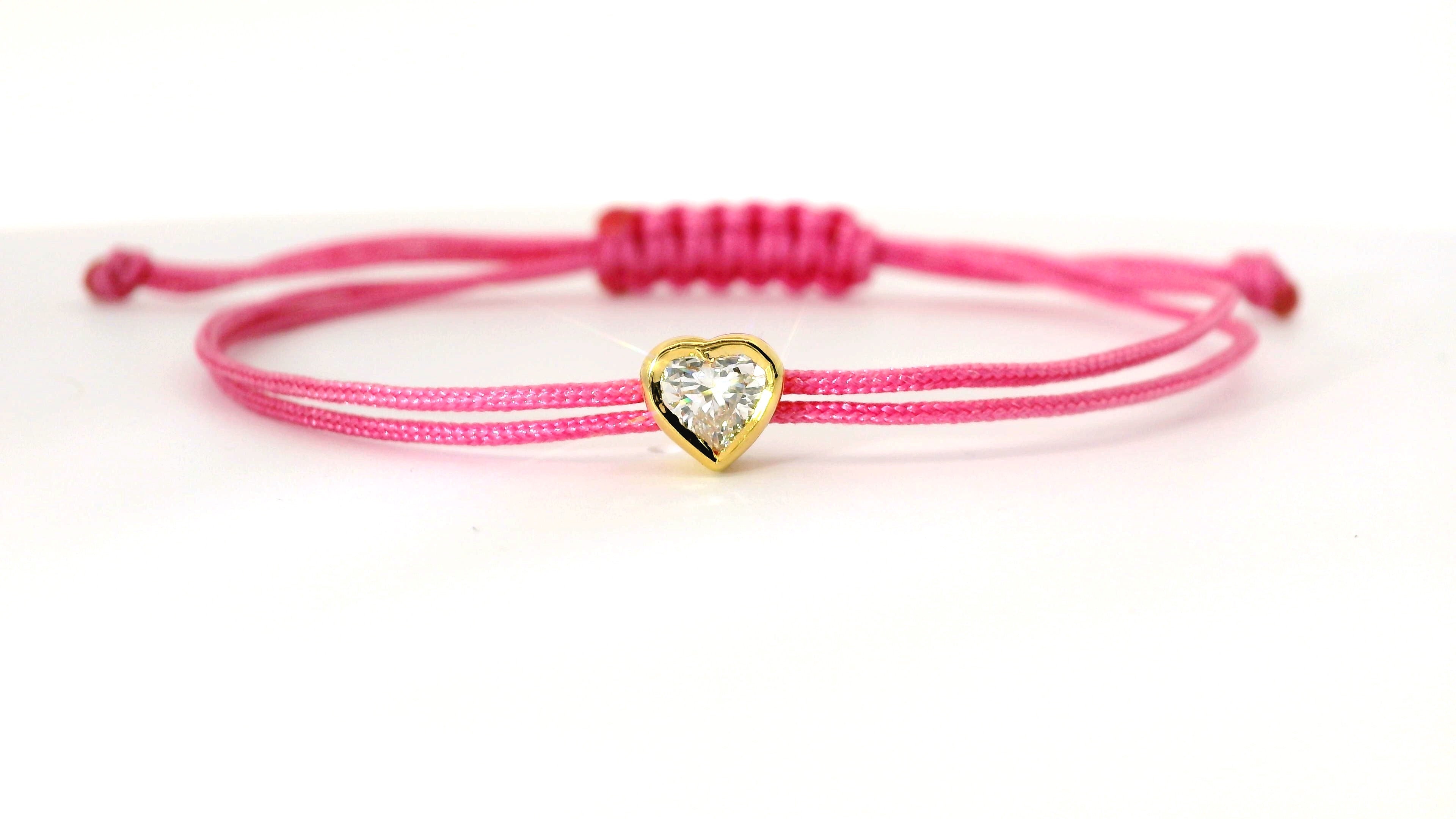 Bracelet Fancy Cœur - monture serti clos jaune