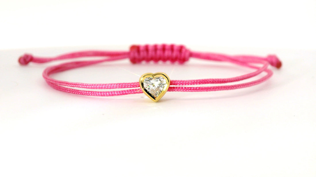 Bracelet Fancy Cœur - monture serti clos jaune