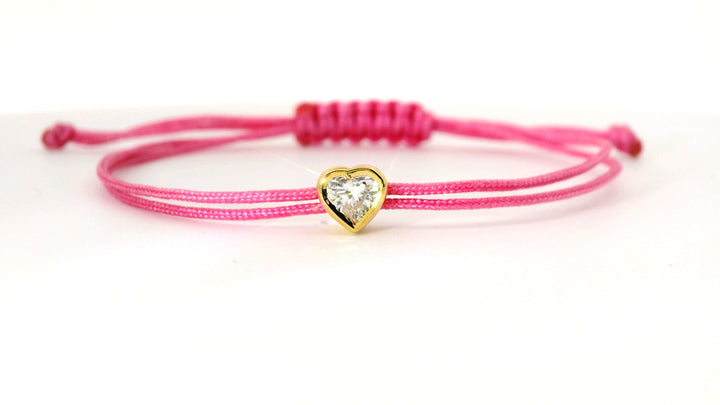 Bracelet Fancy Cœur - monture serti clos jaune