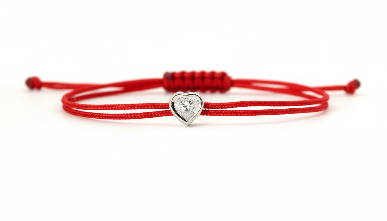 Bracelet Fancy Cœur - monture serti clos blanche