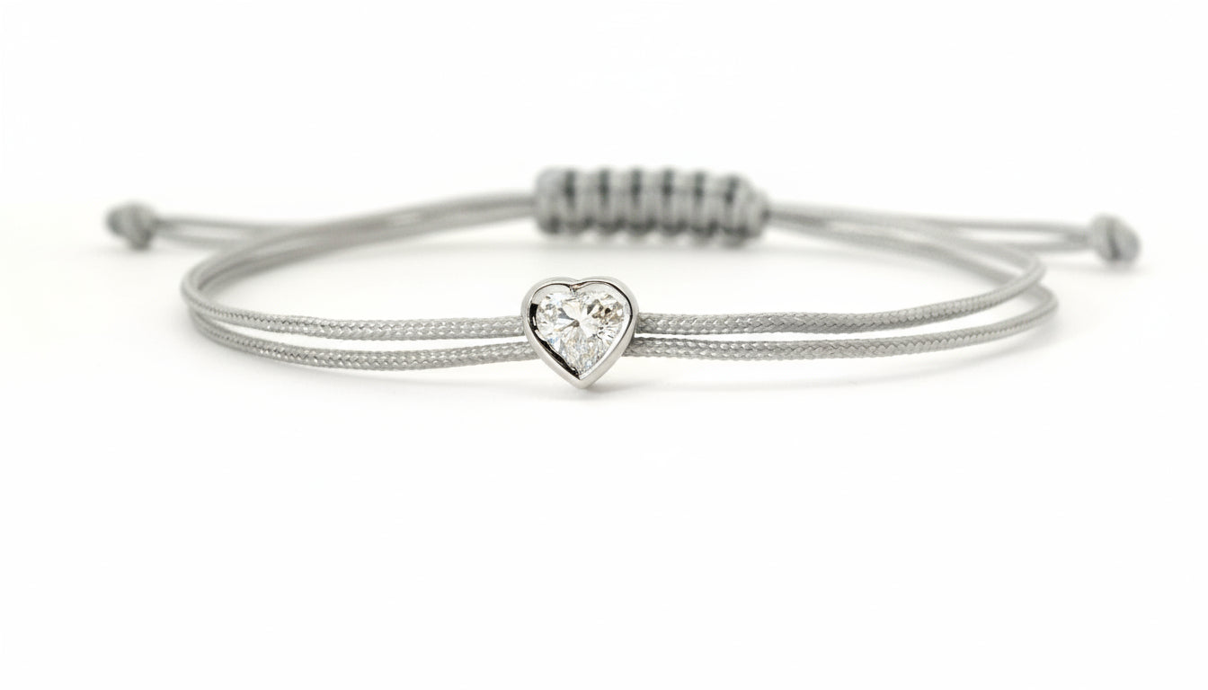 Bracelet Fancy Cœur - monture serti clos blanche