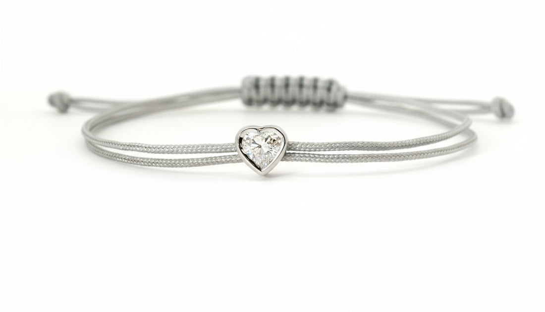 Bracelet Fancy Cœur - monture serti clos blanche
