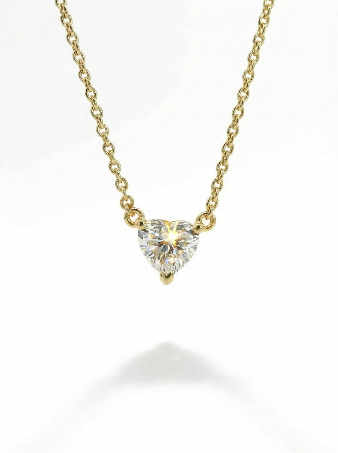 Collier Silver - diamant taille cœur