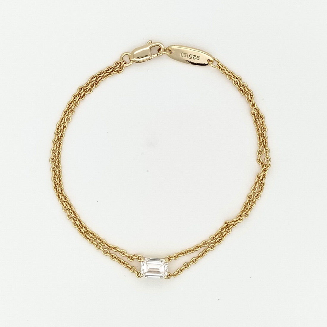 Bracelet Silver - diamant taille emeraude