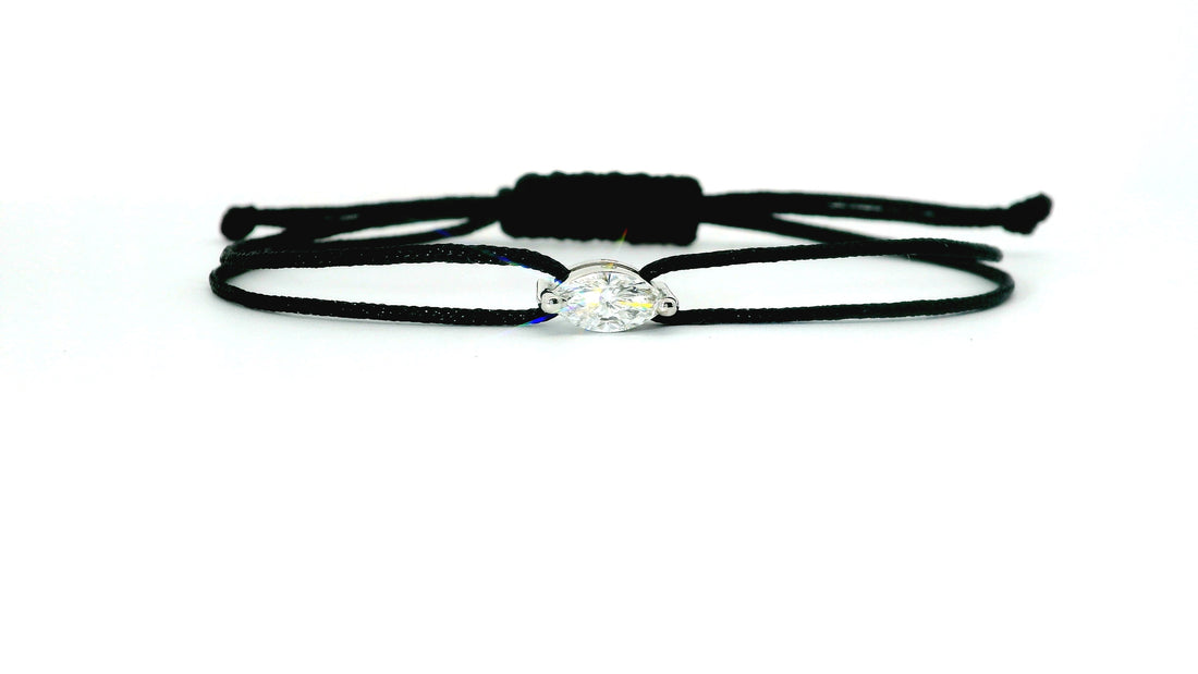 Bracelet Fancy Marquise - monture griffes blanche