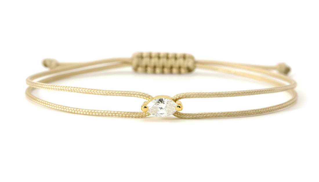 Bracelet Fancy Marquise - monture griffes jaune
