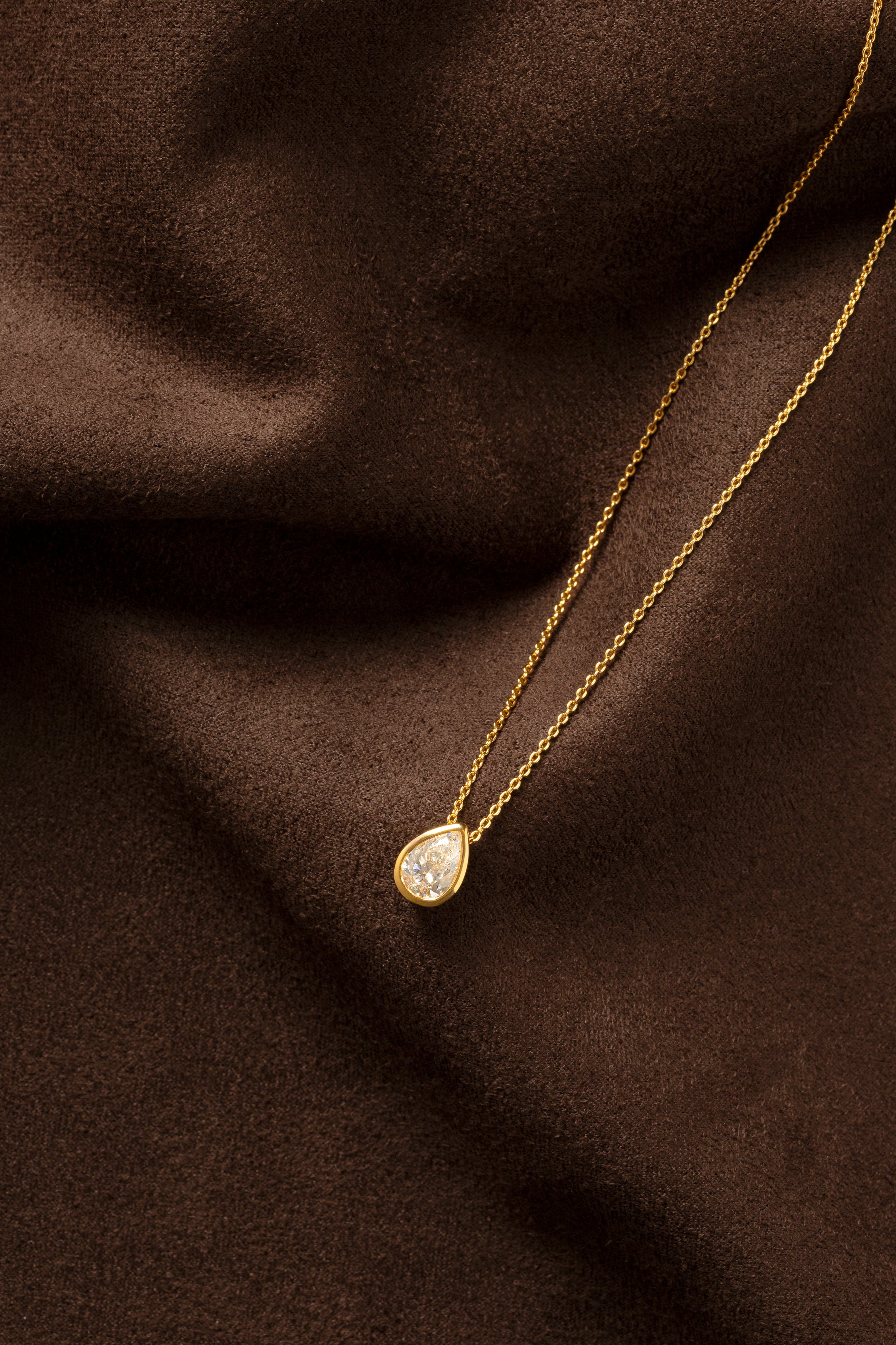 Collier Silver - Diamant Tropfen-Schliff