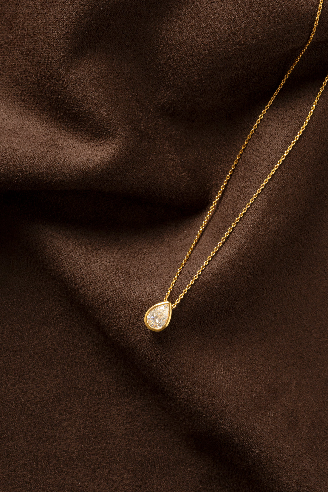 Collier Silver - Diamant Tropfen-Schliff