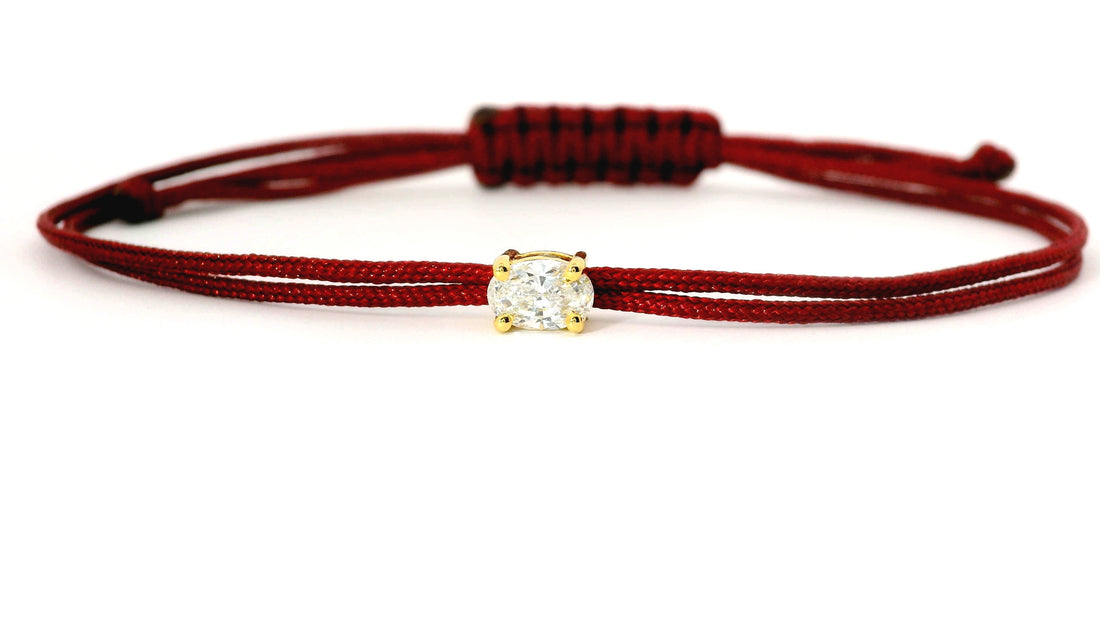 Bracelet Fancy Ovale - monture griffes jaune