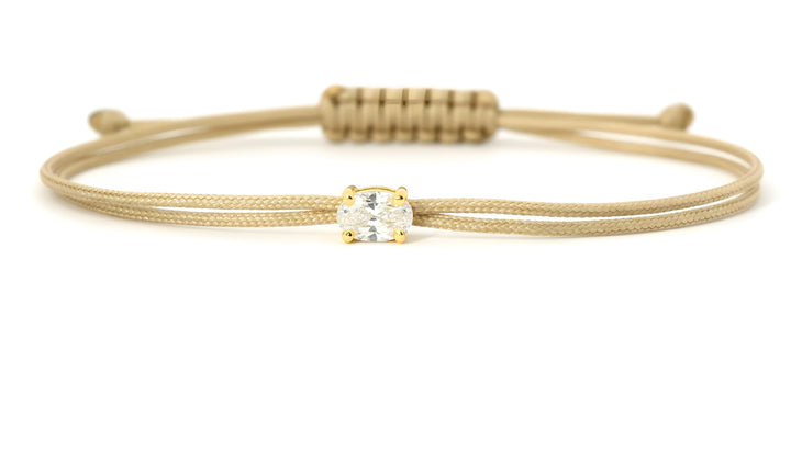 Bracelet Fancy Ovale - monture griffes jaune