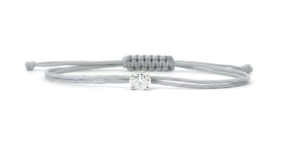 Bracelet Fancy Ovale - monture griffes blanche