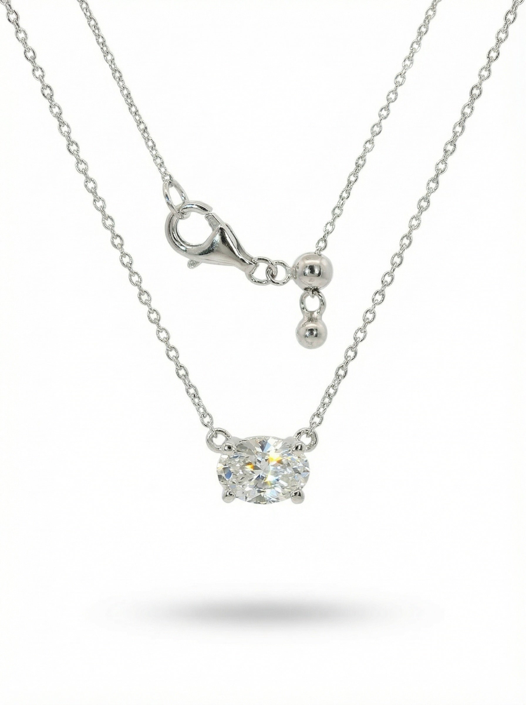 Collier Silver - Diamant Oval-Schliff