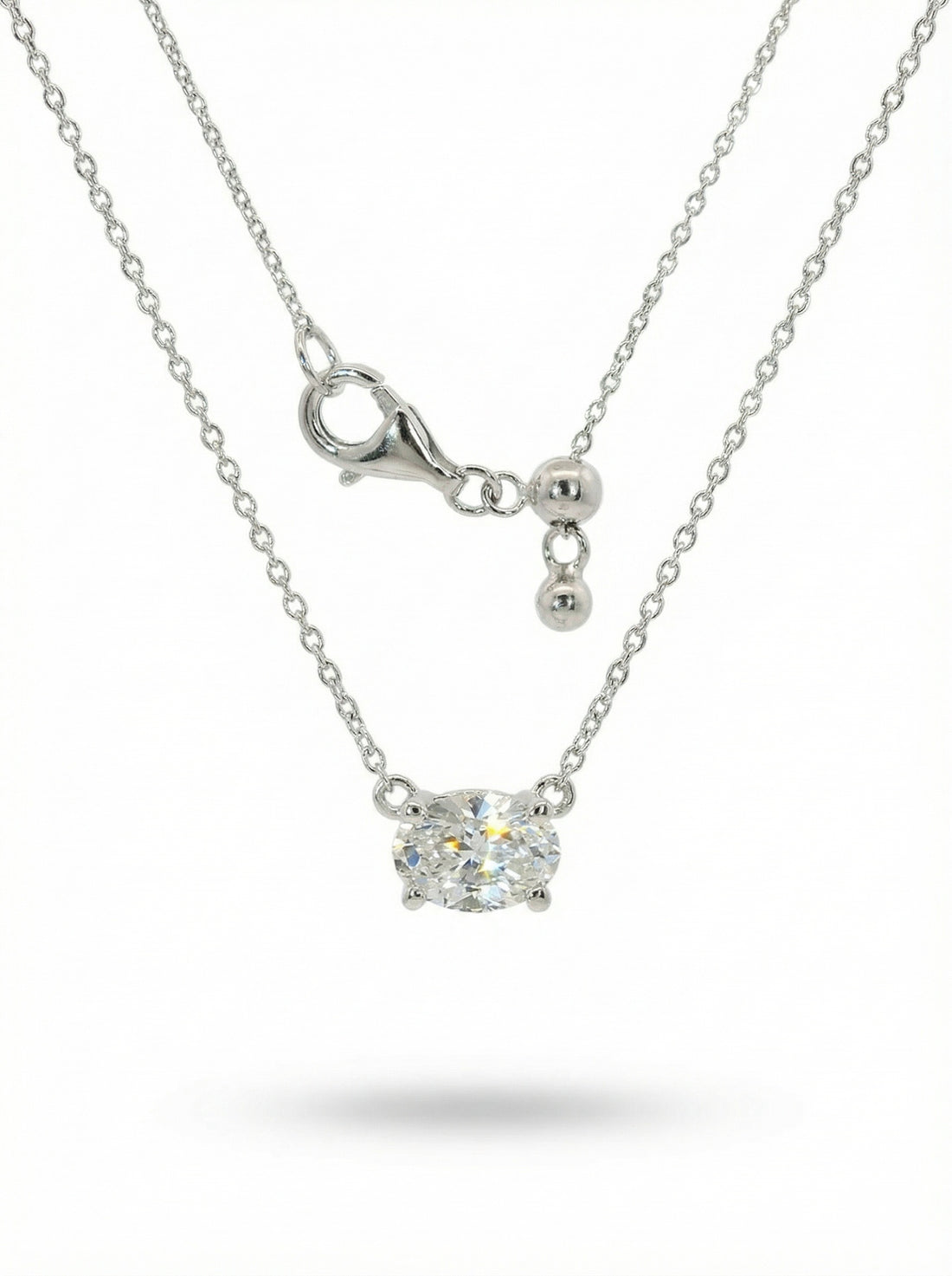 Collier Silver - Diamant Oval-Schliff