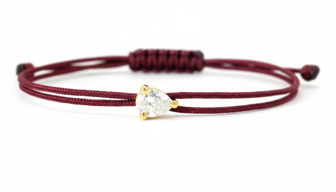 Bracelet Fancy Poire - monture griffes jaune