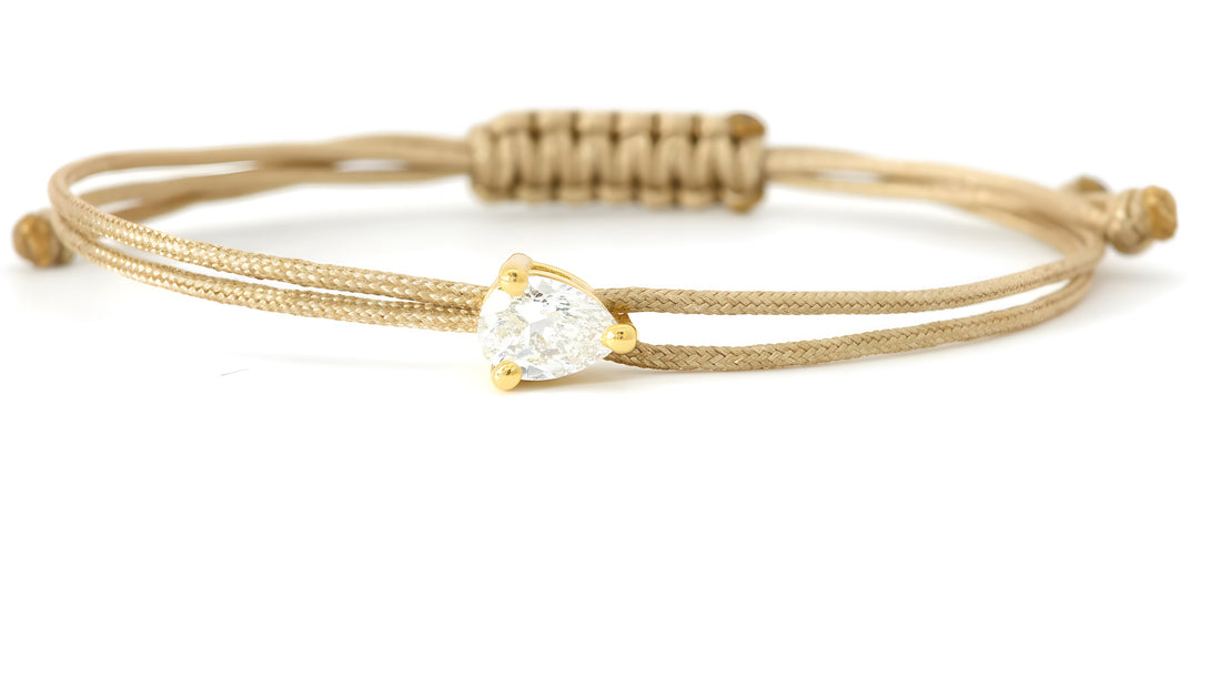 Bracelet Fancy Poire - monture griffes jaune