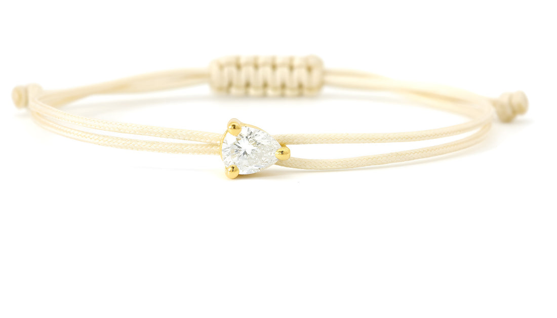 Bracelet Fancy Poire - monture griffes jaune