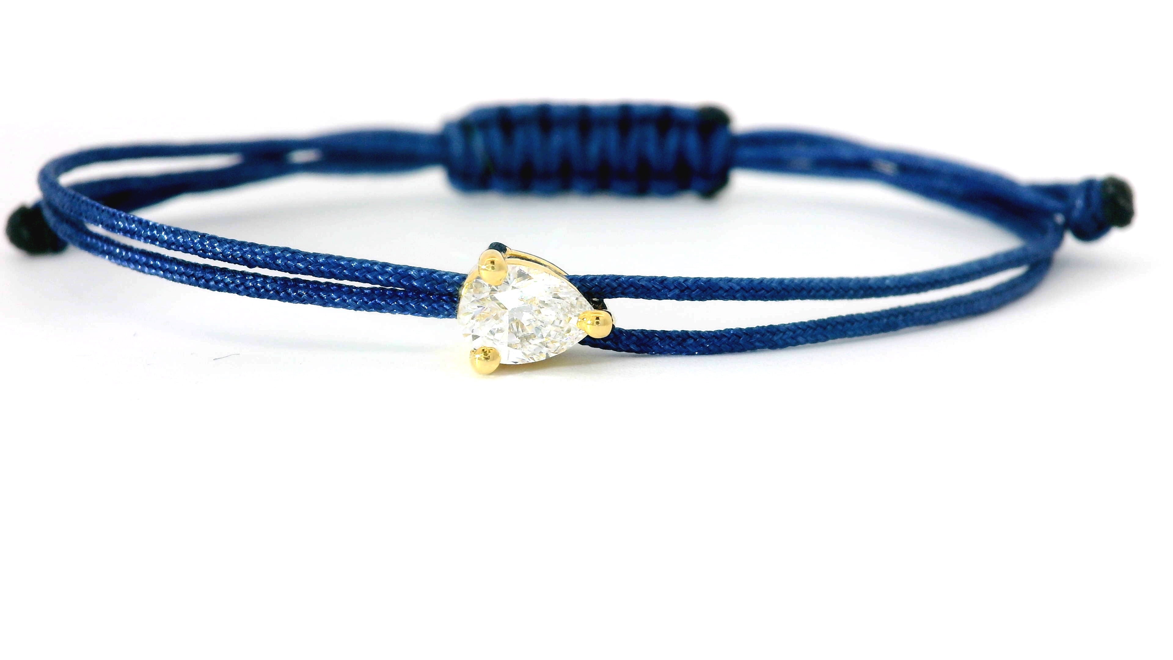 Bracelet Fancy Poire - monture griffes jaune