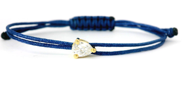 Bracelet Fancy Poire - monture griffes jaune