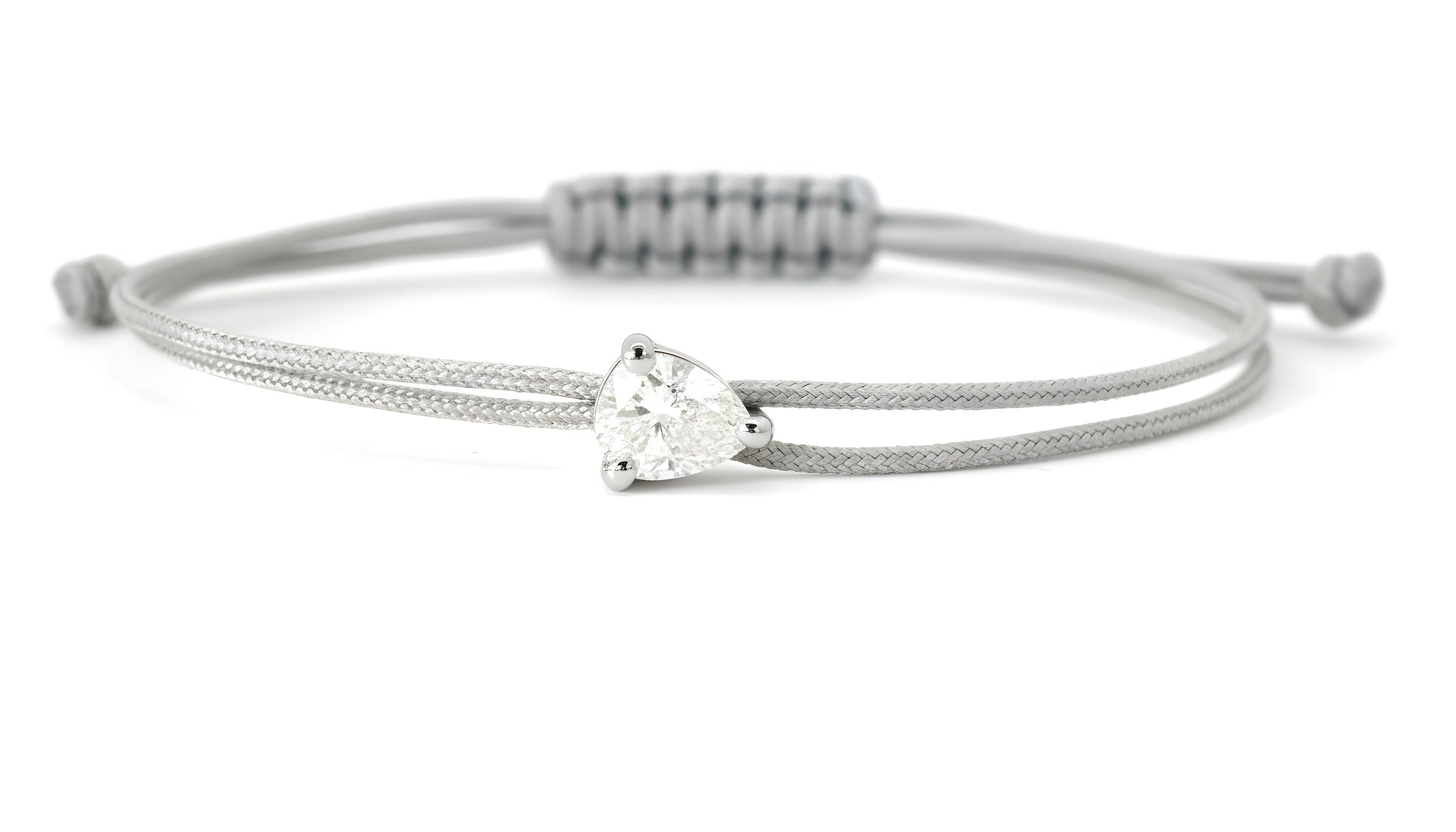 Bracelet Fancy Poire - monture griffes blanche