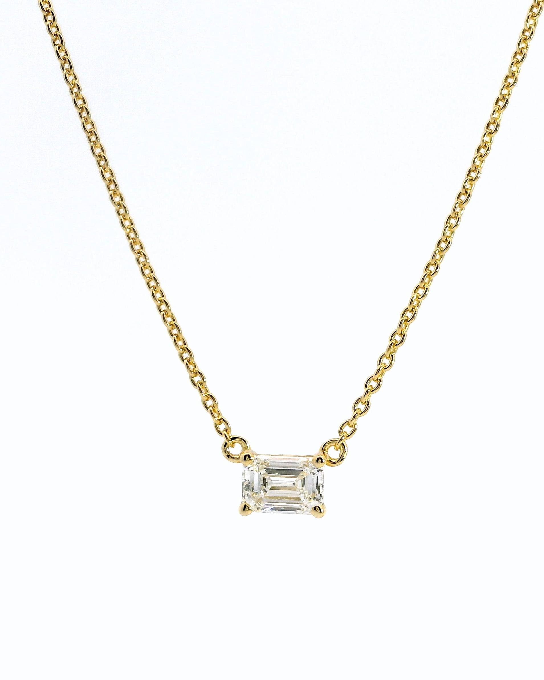 Collier Silver - diamant taille emeraude