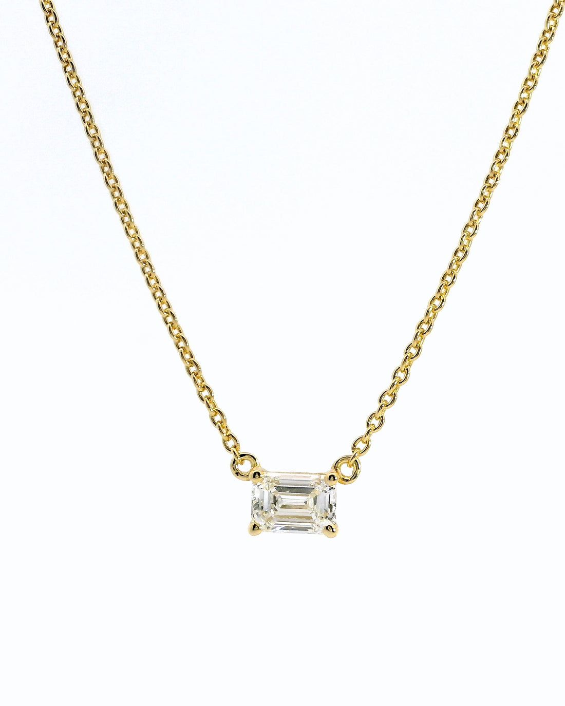 Collier Silver - diamant taille emeraude