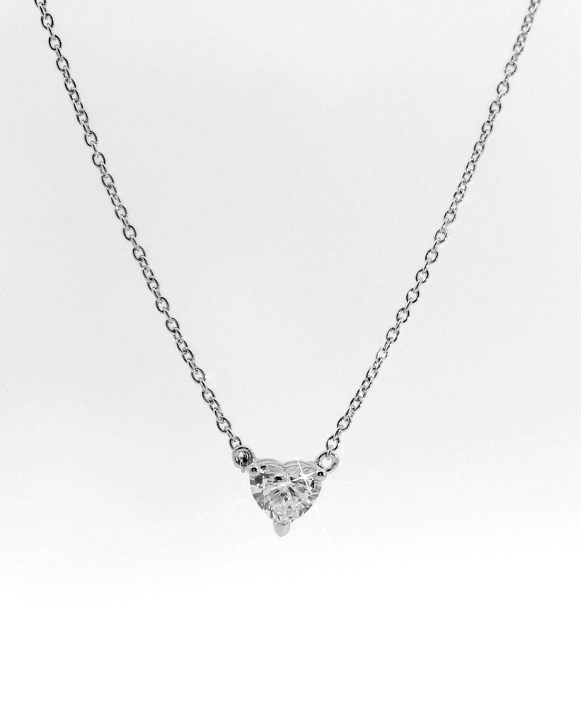 Collier Silver - diamant taille cœur
