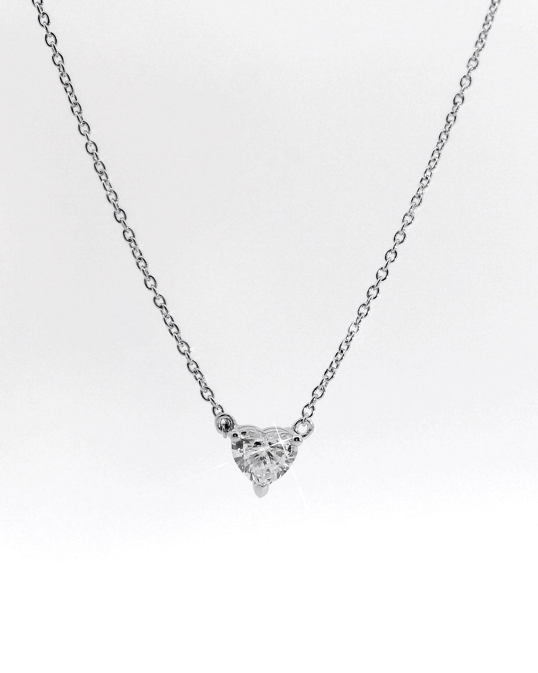 Collier Silver - diamant taille cœur
