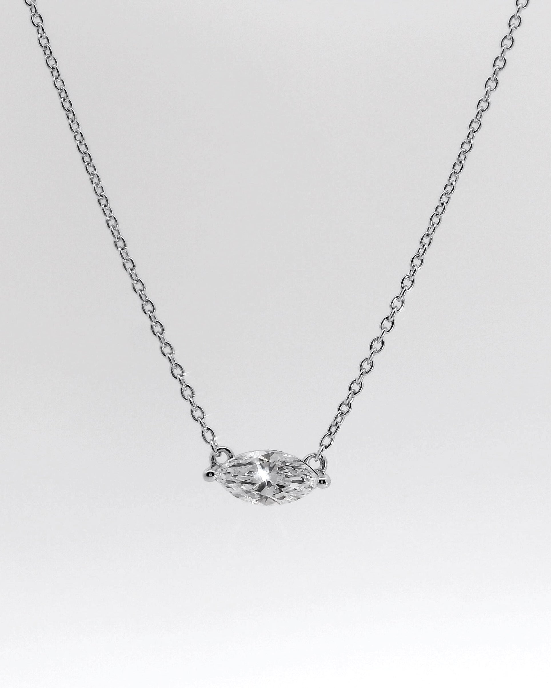 Collier Silver - diamant taille marquise