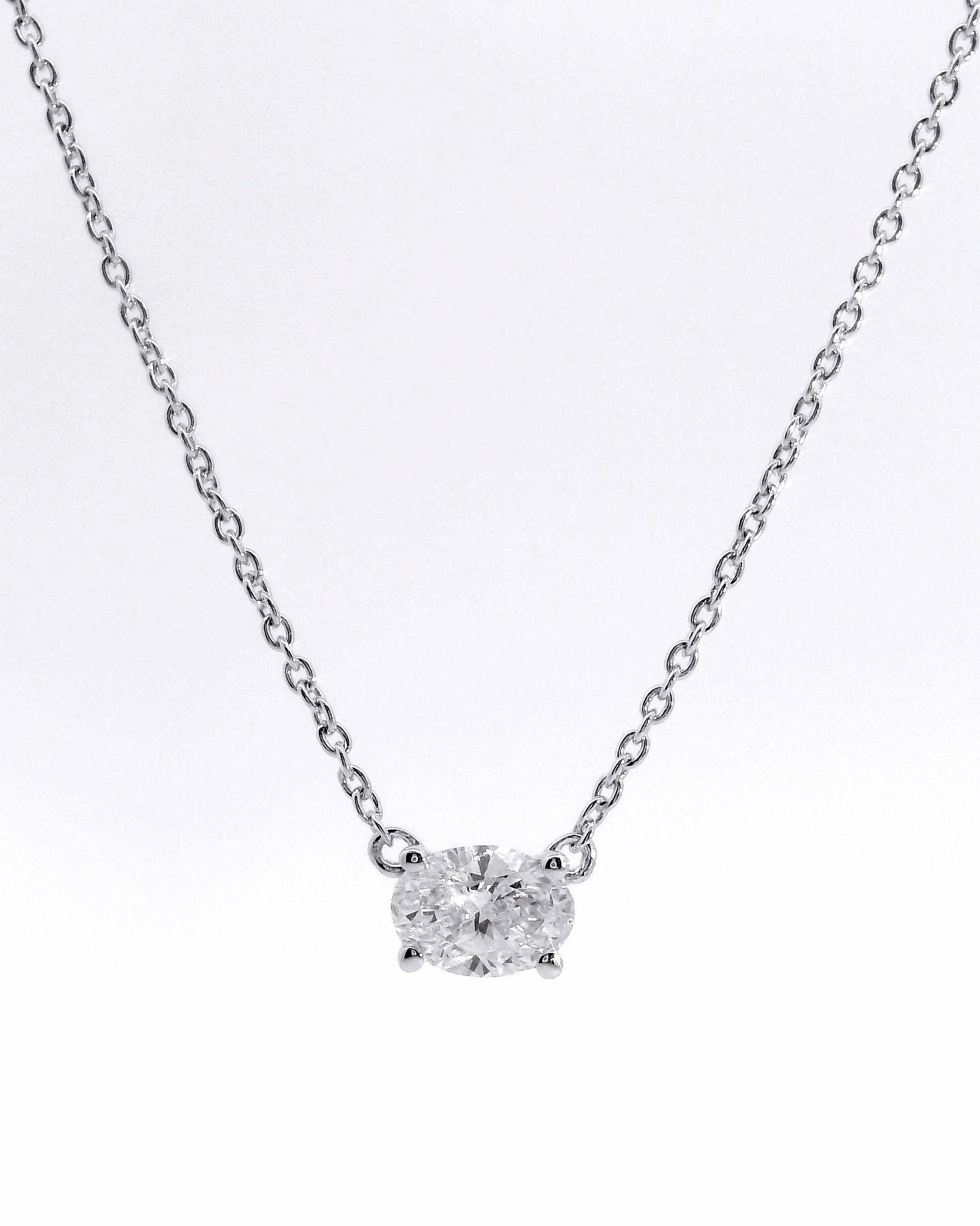 Collier Silver - diamant taille ovale