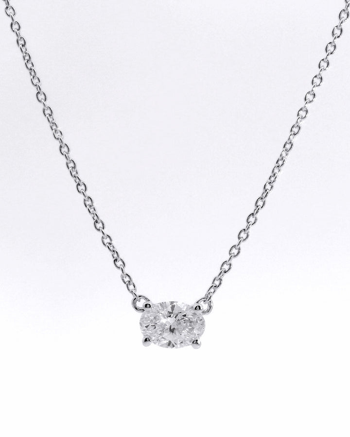Collier Silver - diamant taille ovale