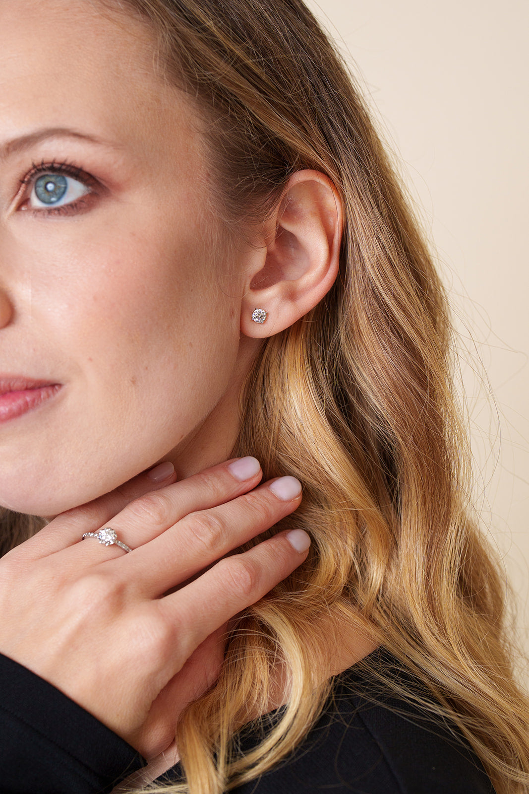 Clous diamants 4-griffes 1 ct.