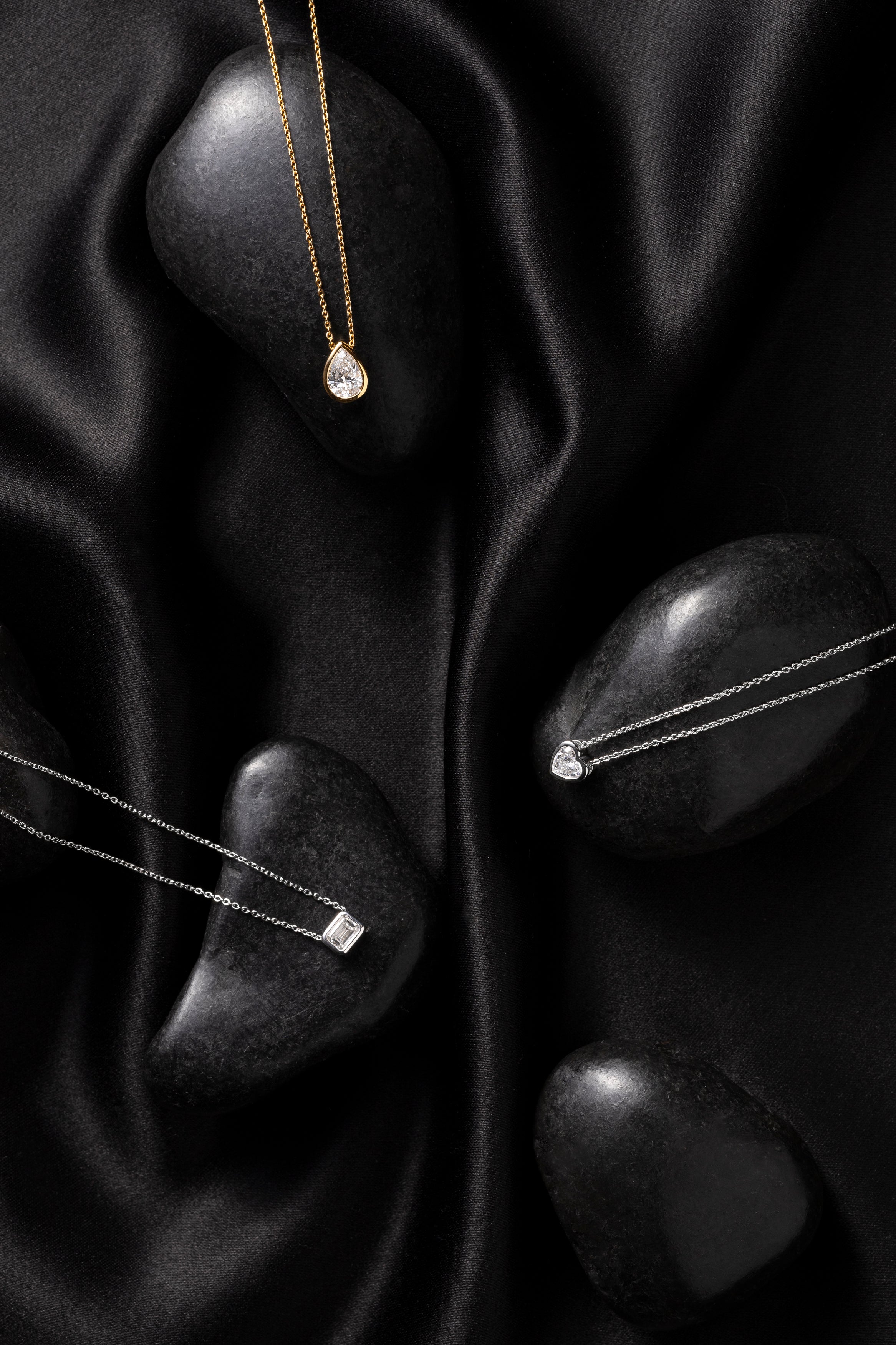 Collier Silver - diamant taille poire