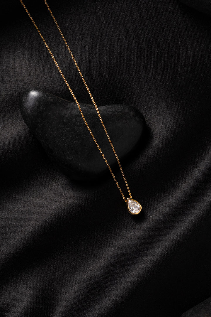 Collier Silver - diamant taille poire