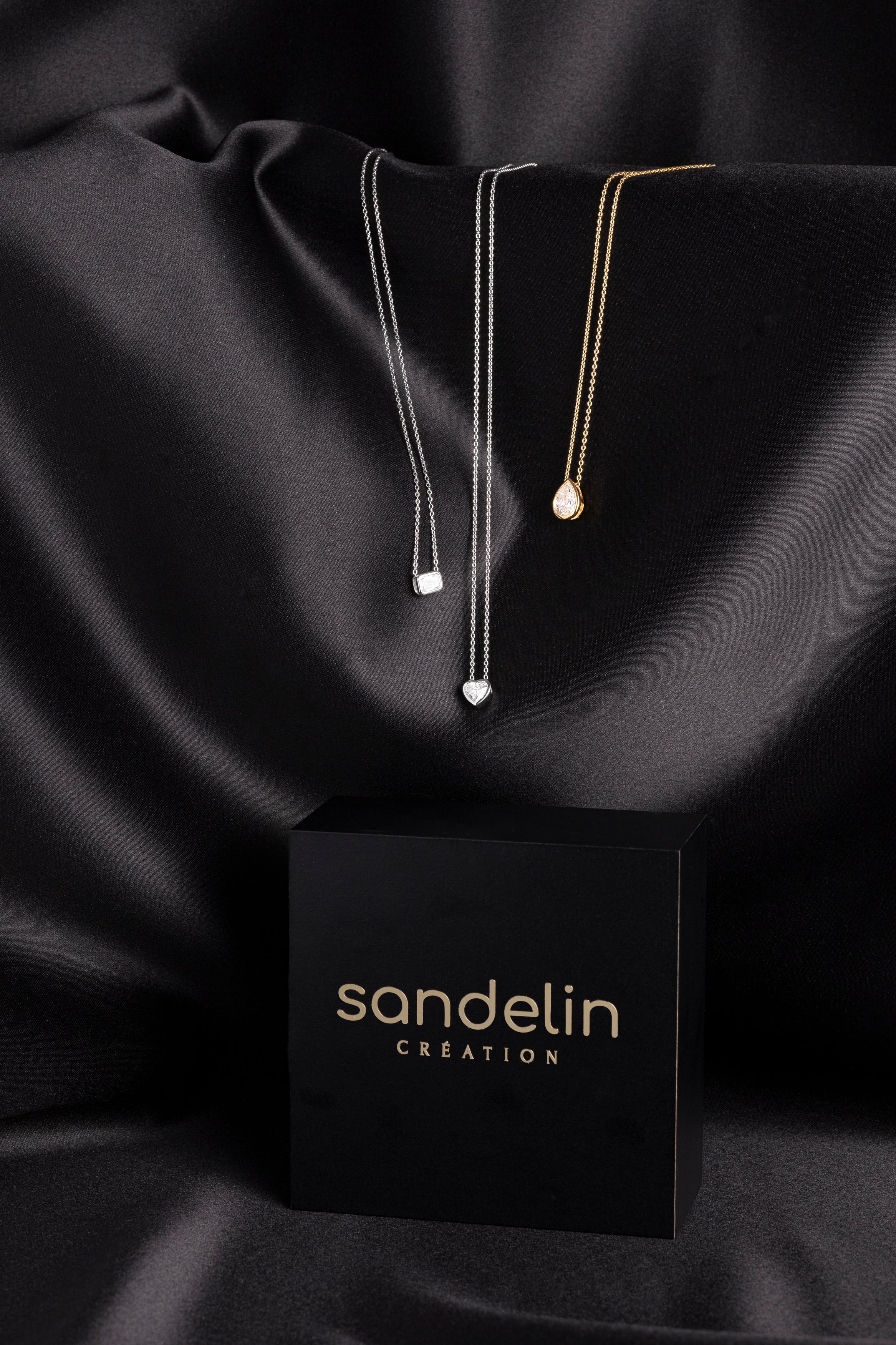 Collier Silver - diamant taille poire