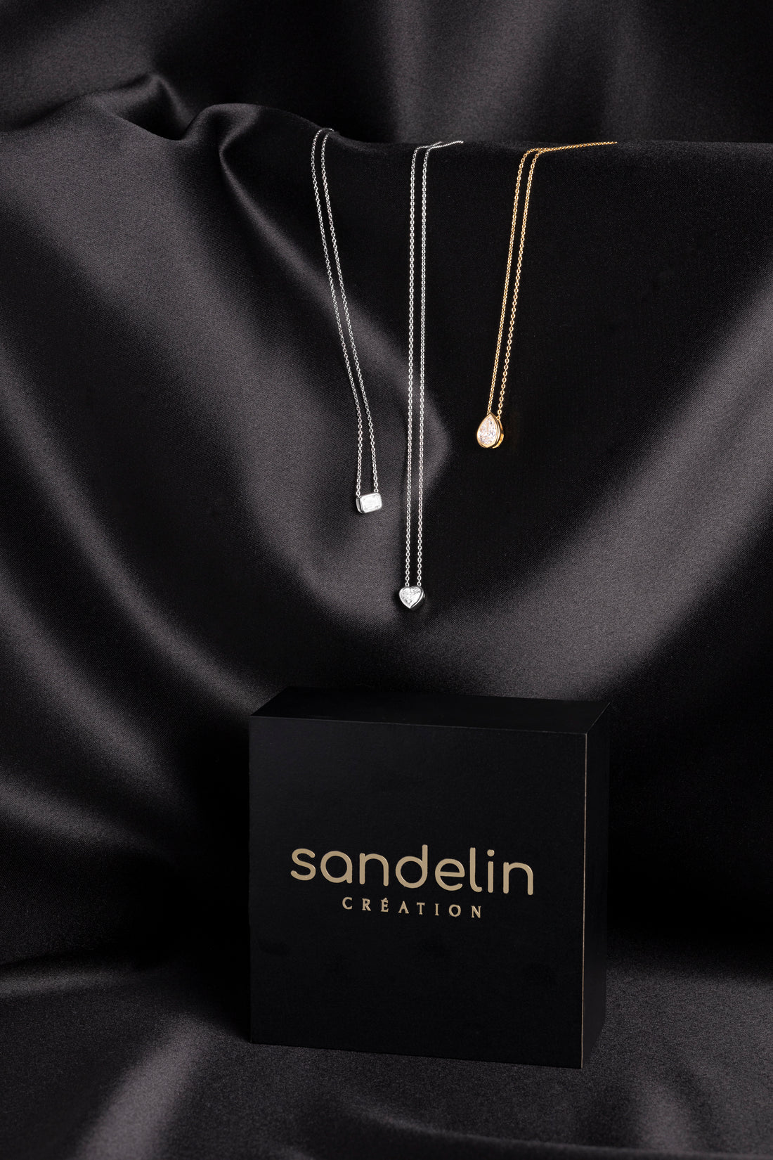 Collier Silver - diamant taille poire