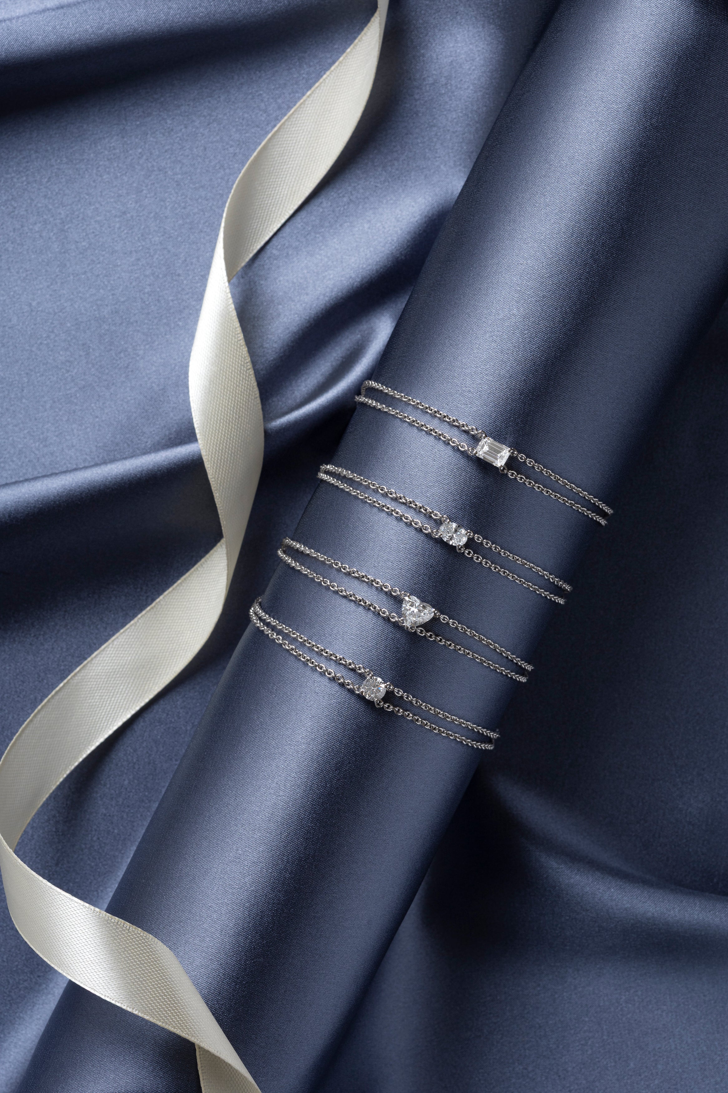 Bracelet Silver - diamant taille cœur