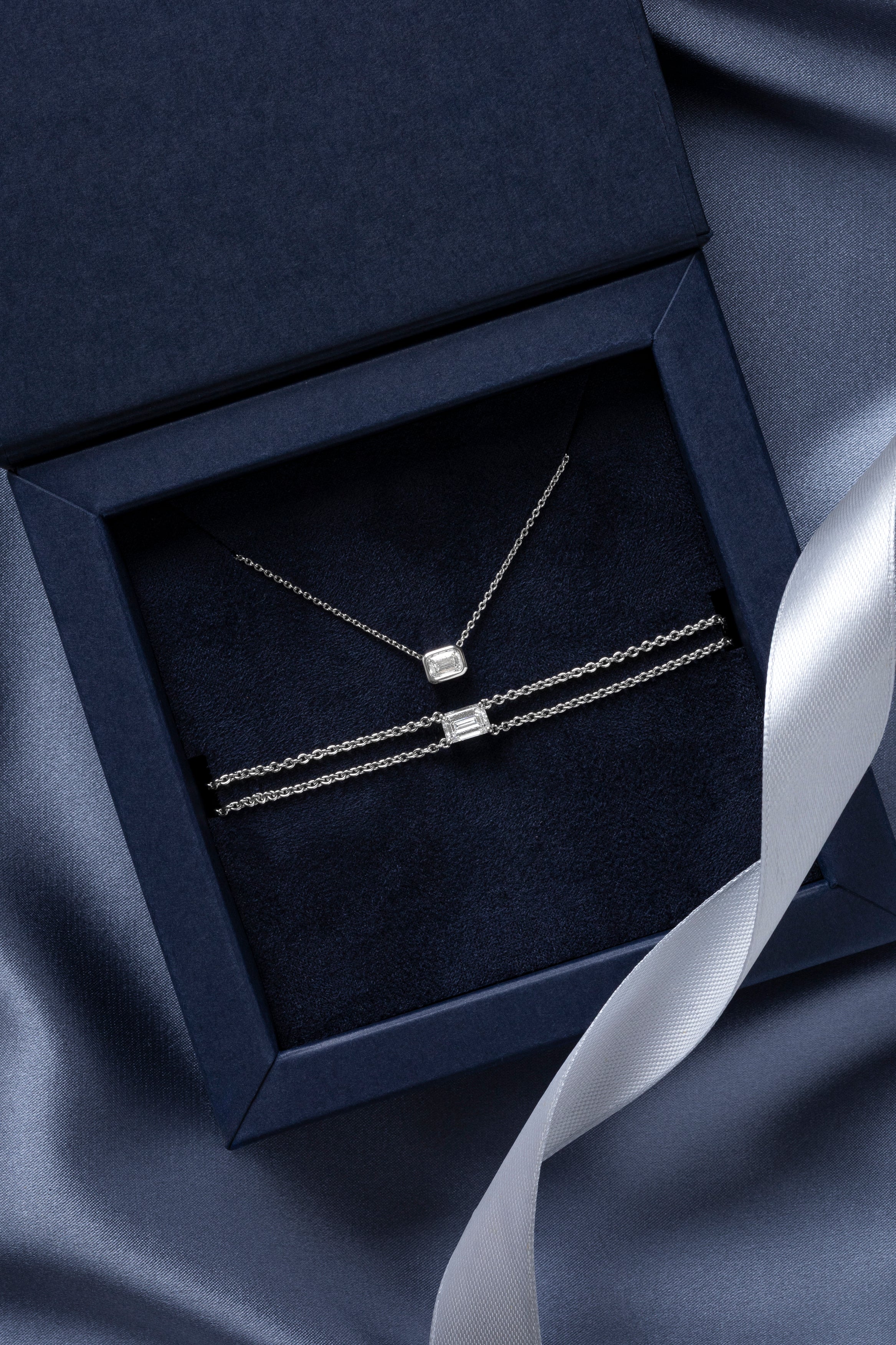 Bracelet Silver - diamant taille emeraude