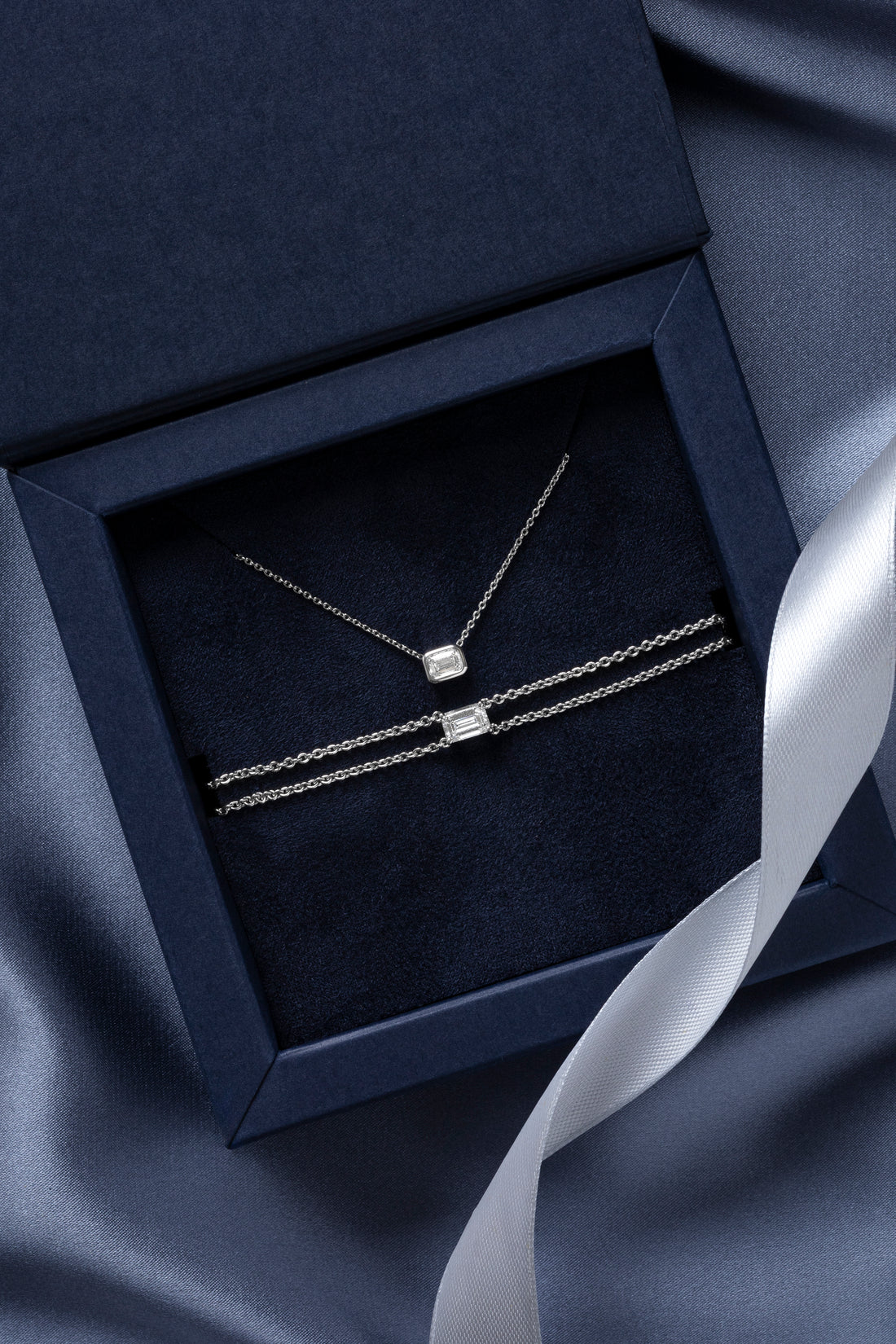 Bracelet Silver - diamant taille emeraude