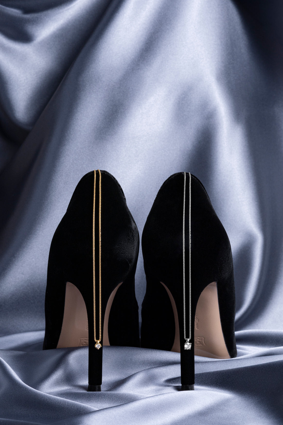 Collier Solitär-Diamantanhänger 6'er Krappe