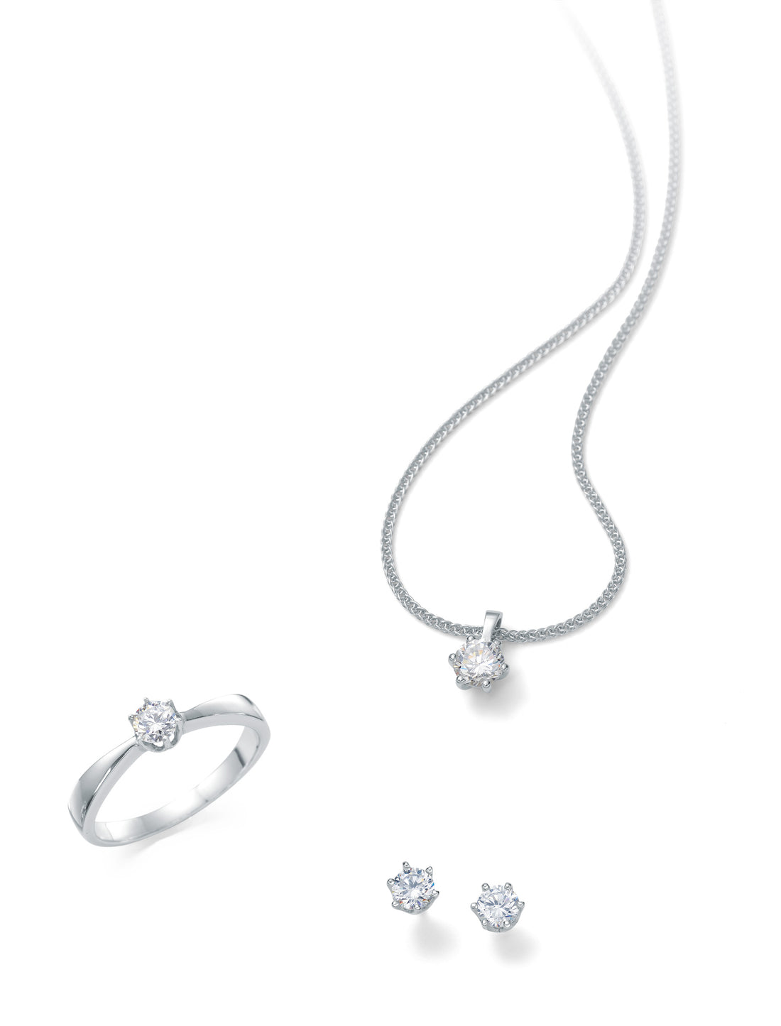 Collier solitaire 6-griffes