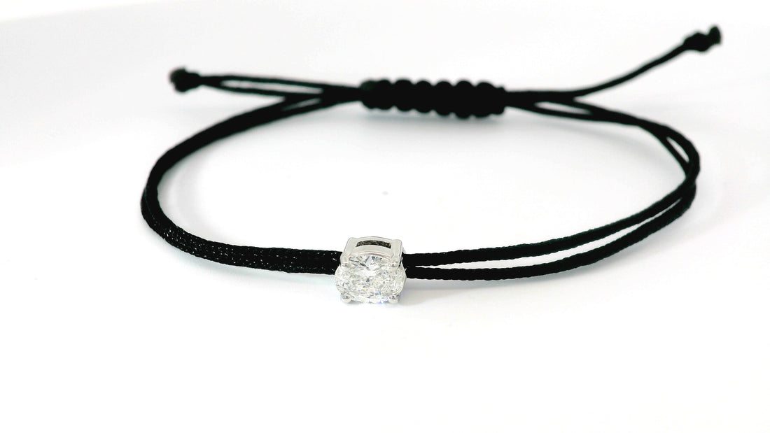 Bracelet Fancy Ovale - monture griffes blanche