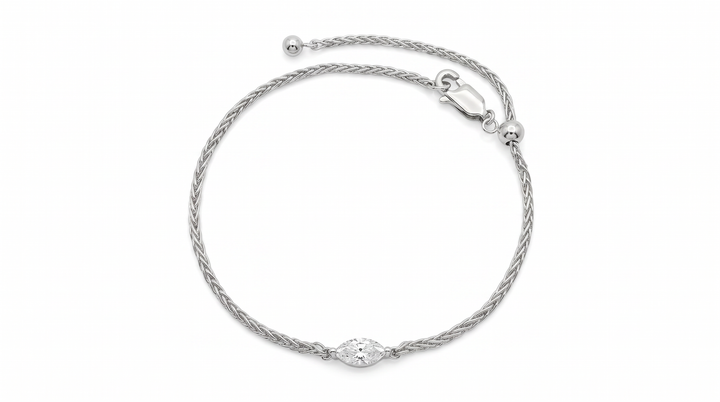 Silberarmband mit Diamant im Marquise-Schliff