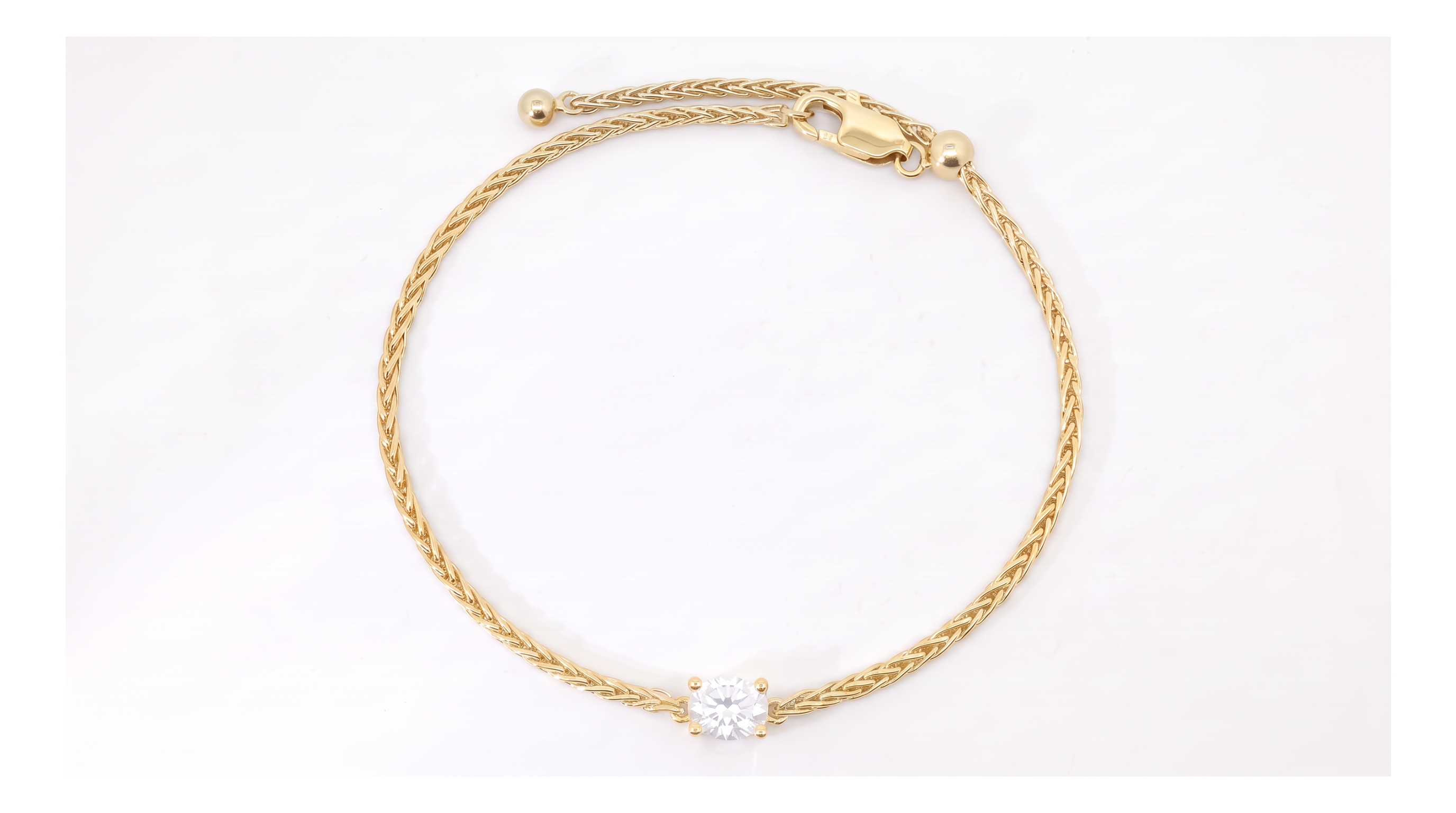 Silver oval-cut diamond bracelet