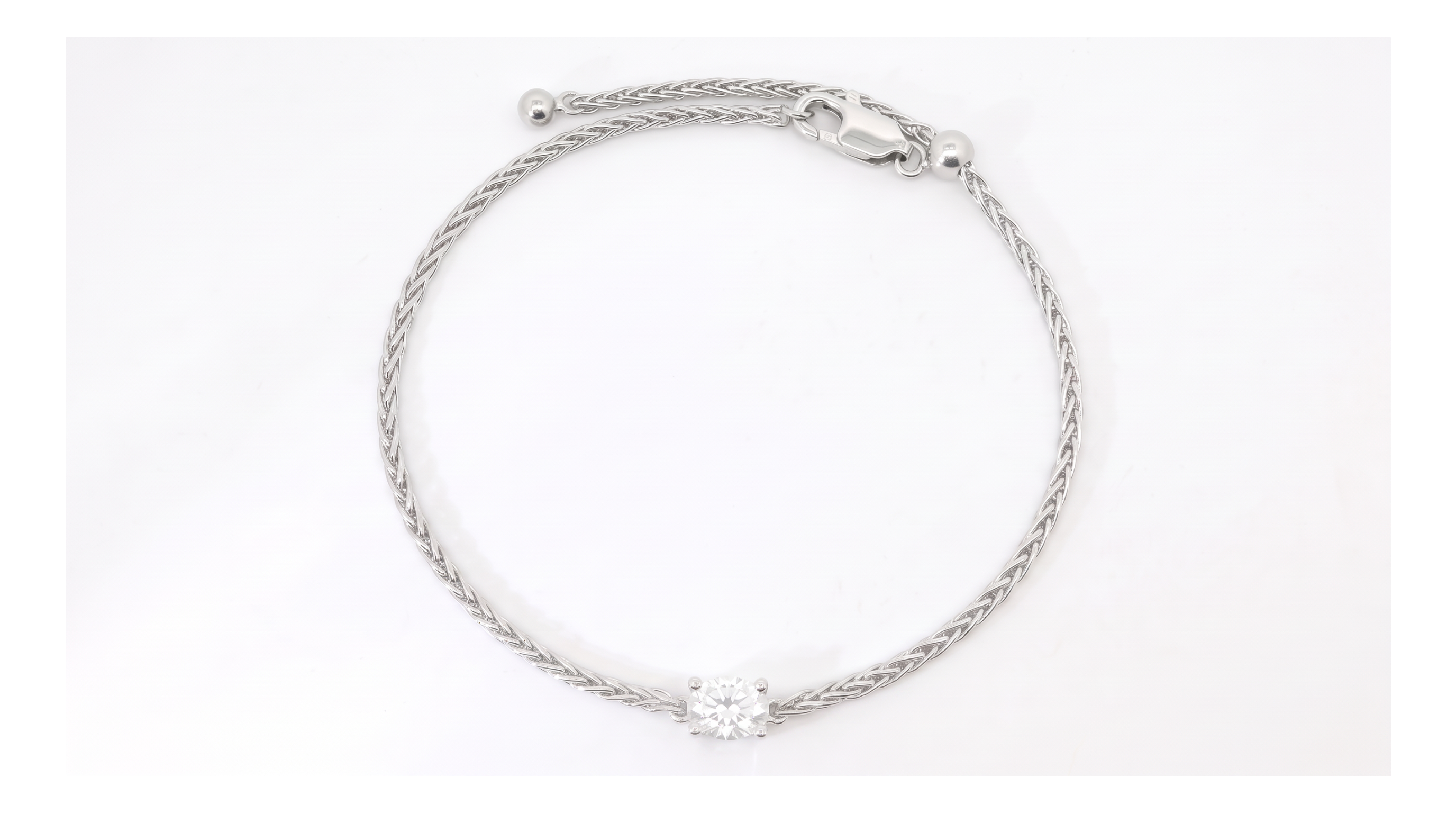 Silver oval-cut diamond bracelet