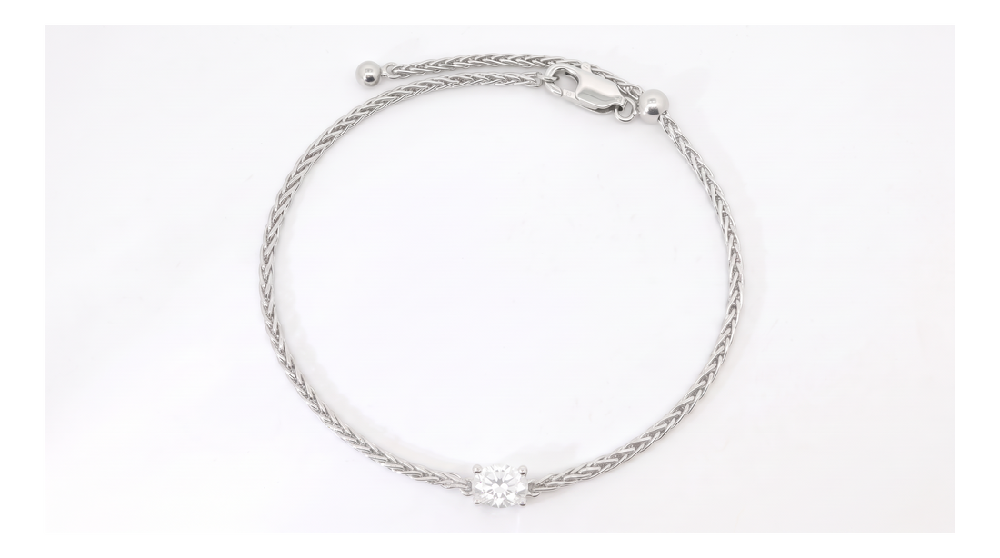 Silver oval-cut diamond bracelet